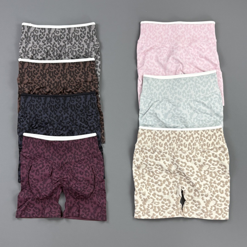 Pilates Yoga And Gym - HISTELLO Gym Shorts Leopard Print Women