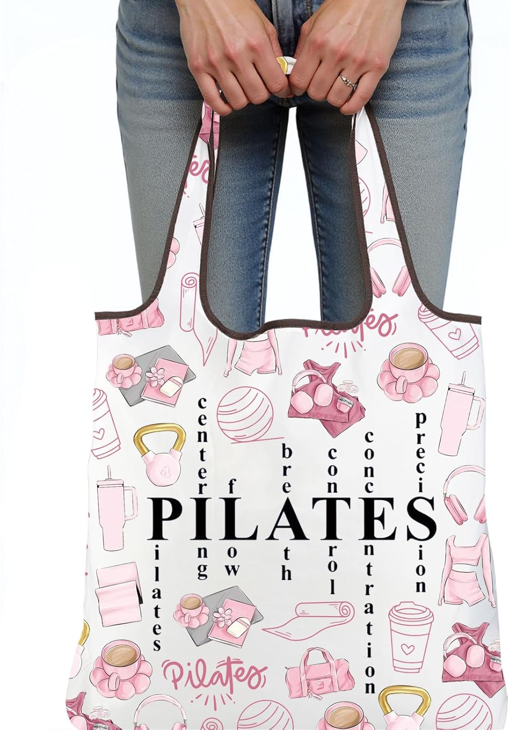 Pink Pilates Tote Bag Gifts fo - огляд і ціна Pilates Yoga Instructor